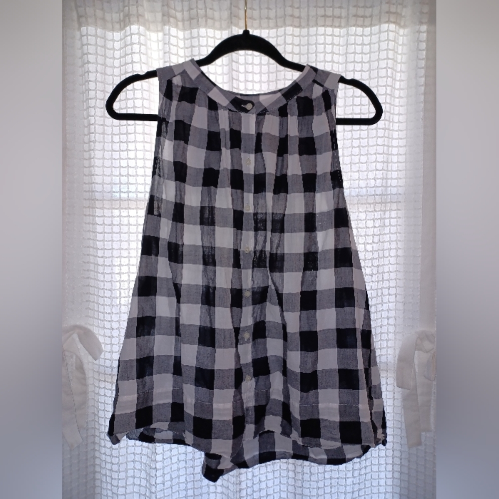 Loft Plaid Sleeveless Tunic Shirt